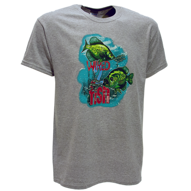 Wired2fish Crappie T-Shirt - Athletic Grey