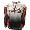 Wired2Fish Sublimated Performance Hoodie - Red/Grey